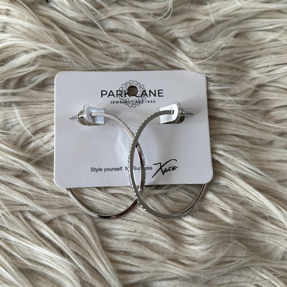 Park Lane Jewelry - New Park Lane silver hoop with rhinestone earrings
